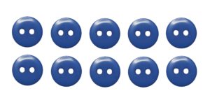 Knopf Knöpfe 10mm 2 loch blau 10 Stück (0087)