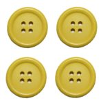 Knopf Holzknopf 25mm 4 loch gelb 4 Stück (0095)