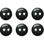 Knopf Knöpfe 9mm 2 loch schwarz 10 Stück (0152)