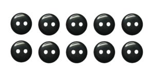 Knopf Knöpfe 9mm 2 loch schwarz 10 Stück (0152)