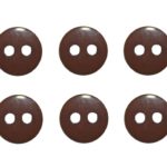 Knopf Knöpfe 9mm 2 loch braun 10 Stück (0163)