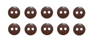 Knopf Knöpfe 9mm 2 loch braun 10 Stück (0163)