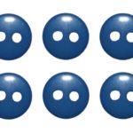 Knopf Knöpfe 9mm 2 loch blau 10 Stück (0170)