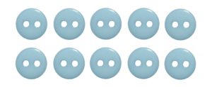 Knopf Knöpfe 9mm 2 loch hellblau 10 Stück (0171)