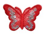 Aufnäher Bügelbild Aufbügler Schmetterling rot 45x70mm (1079)