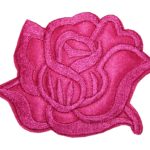 Aufnäher Bügelbild Aufbügler Rose rosa 77x60mm (1136)