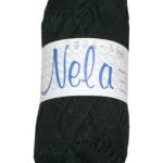 Strickgarn Garn Nela 100 % Baumwolle 50 g schwarz (9999)