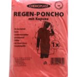 Regenponcho mit Kaputze Regen Poncho rot (9488)