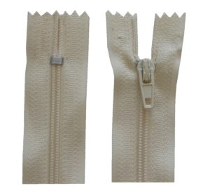 Reißverschluss 18 cm spiralformig nicht trennbar hellbeige (1845)