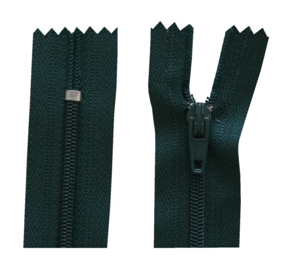 Reißverschluss 20 cm spiralförmig nicht trennbar dunkelgrün (2029)