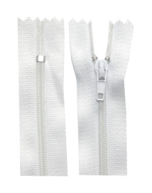 Reißverschluss 30 cm spiralformig nicht trennbar weiß (3000)