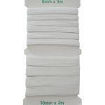 Gummilitze Gummiband 6mm x 3m und 10mm x 2m weiß (0005)