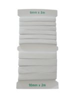 Gummilitze Gummiband 6mm x 3m und 10mm x 2m weiß (0005)