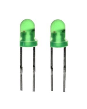 Blink LED 3mm grün selbstblinkend 5-15 mcd 60° 2 Stück (0010)