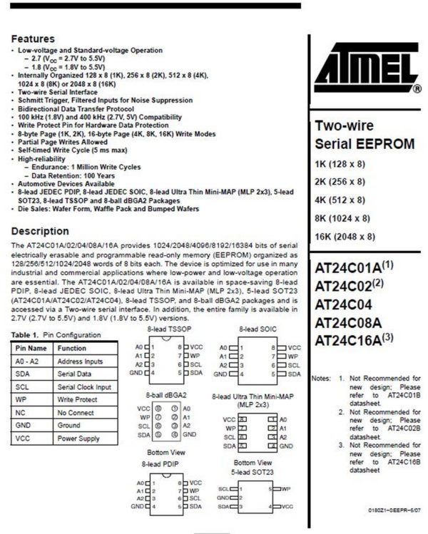 24C04N Serielles I2C-Bus EEprom 2 Stück (0102)