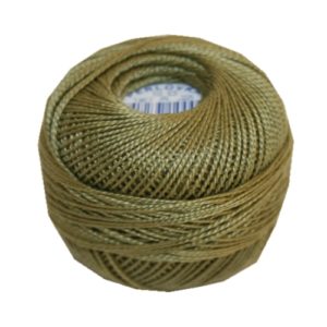 PERLOVKA Kreuzstichgarn Baumwolle Perlgarn 10g 85m oliv grün (6322)