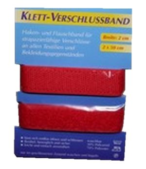 Klettband Klettverschluss 2x50cm 2cm rot (1005)