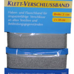 Klettband Klettverschluss 2x50cm 2cm silbergrau (1006)