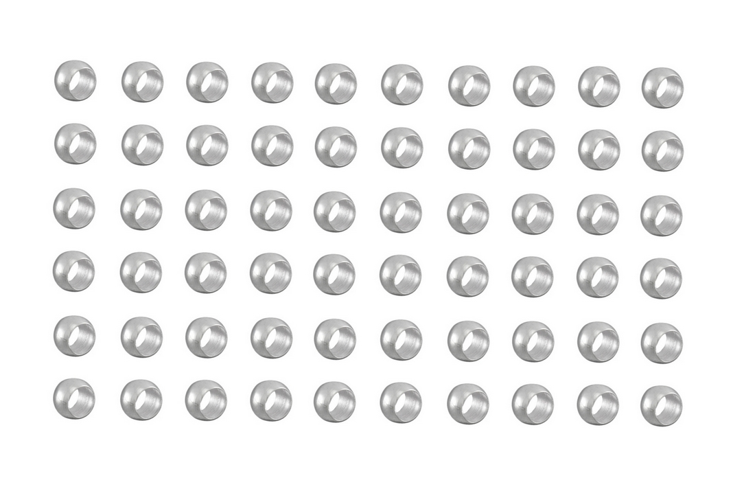 Quetschperlen Schmuckperlen 2,0mm silberfarben 60 Stück (0066)