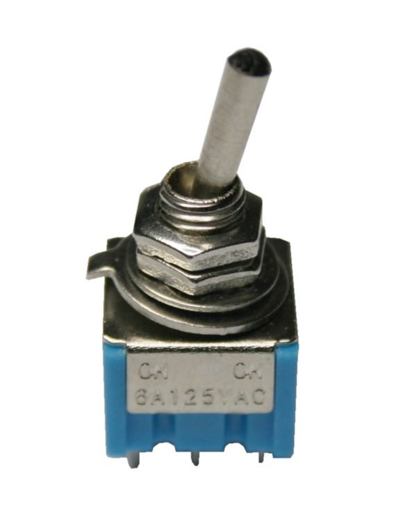 0041 Druckschalter Schalter DS-228 rund mit blauem Knopf ON-OFF 