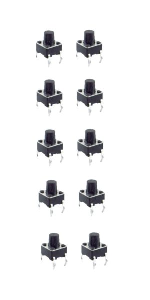 Minitaster Drucktaster Microtaster Taster 6x6x10mm ON-OFF 10 Stück (0036)