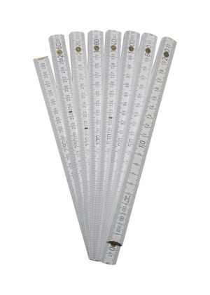 Gliedermaßstab 3 Meter Zollstock Buchenholz Meterstab weiß (0237)
