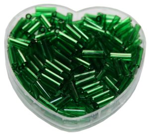 Stiftperlen Glasperlen Stäbchenperlen aus Glas 7mm dunkelgrün (0107)