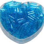 Stiftperlen Glasperlen Stäbchenperlen aus Glas 7mm türkis (0113)