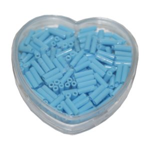 Stiftperlen Glasperlen Stäbchenperlen aus Glas 7mm hellblau (0098)