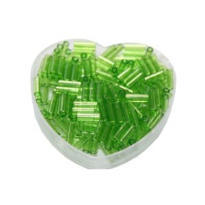Stiftperlen Glasperlen Stäbchenperlen aus Glas 7mm hellgrün (0108)