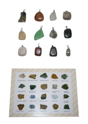 Edelsteinanhänger mit Öse Anhänger ca. 20x10mm 12 Stück (0046)