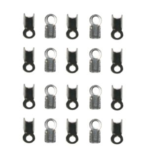 Endkappe Quetschkappe für Bänder silberfarben 20 Stück (0059)