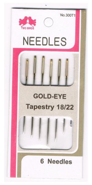 Nadeln für Gobelin sticken goldenes Öhr 18/22 6 Stück (0001)