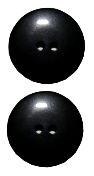 Knopf Knöpfe 23 mm 2 Loch schwarz glänzend 2 Stück (0048)