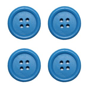 Knopf Holzknopf 20mm 4 loch blau 4 Stück (0056)