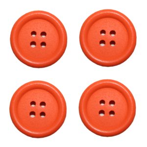 Knopf Holzknopf 25mm 4 loch orange 4 Stück (0094)