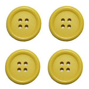 Knopf Holzknopf 20mm 4 loch gelb 4 Stück (0059)