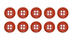 Knopf Knöpfe 10mm 4 loch orange 10 Stück (0074)