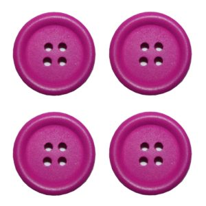 Knopf Holzknopf 25mm 4 loch pink 4 Stück (0096)