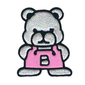 Aufnäher Bügelbild Aufbügler Bär rose 50x60mm (1038)