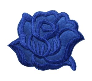 Aufnäher Bügelbild Aufbügler Rose blau 77x60mm (1134)