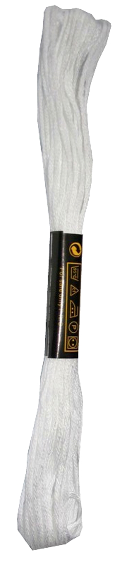 Stickgarn Mouline Moulin Stickwolle Stickfaden 8 m weiß (2001)