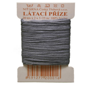 Stopfgarn Stopfwolle Baumwolle Tex 20-2-3 silbergrau 25 m (9224)