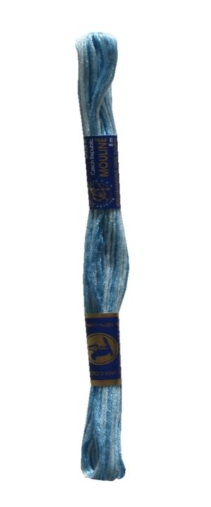 Stickgarn Stickfaden Mouline 100% Baumwolle 8 m blau ombre (5615)