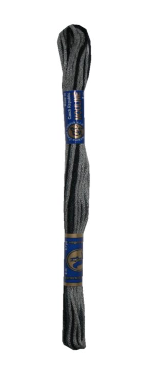 Stickgarn Stickfaden Mouline 100% Baumwolle 8 m grauschwarz (9959)