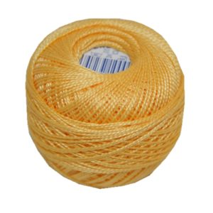 PERLOVKA Kreuzstichgarn Baumwolle Perlgarn 85m gelb mandarine (1142)