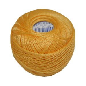 PERLOVKA Kreuzstichgarn Baumwolle Perlgarn 85m gelb mandarine (1162)