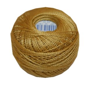 PERLOVKA Kreuzstichgarn Baumwolle Perlgarn 10g 85m gelb Ocker (1742)