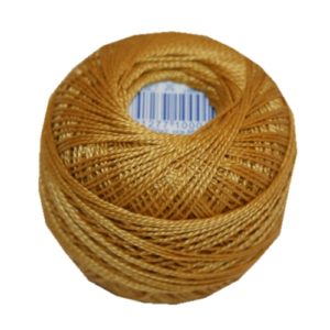 PERLOVKA Kreuzstichgarn Baumwolle Perlgarn 10g 85m gelb gold (6752)