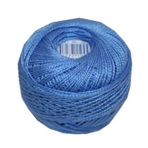 PERLOVKA Kreuzstichgarn Baumwolle Perlgarn 10g 85m blau (5452)